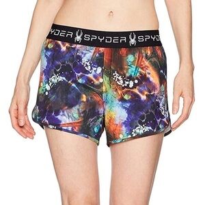 Spyder Women's Multicolor TyeDye Ruling 2-in-1 Athletic Shorts size medium